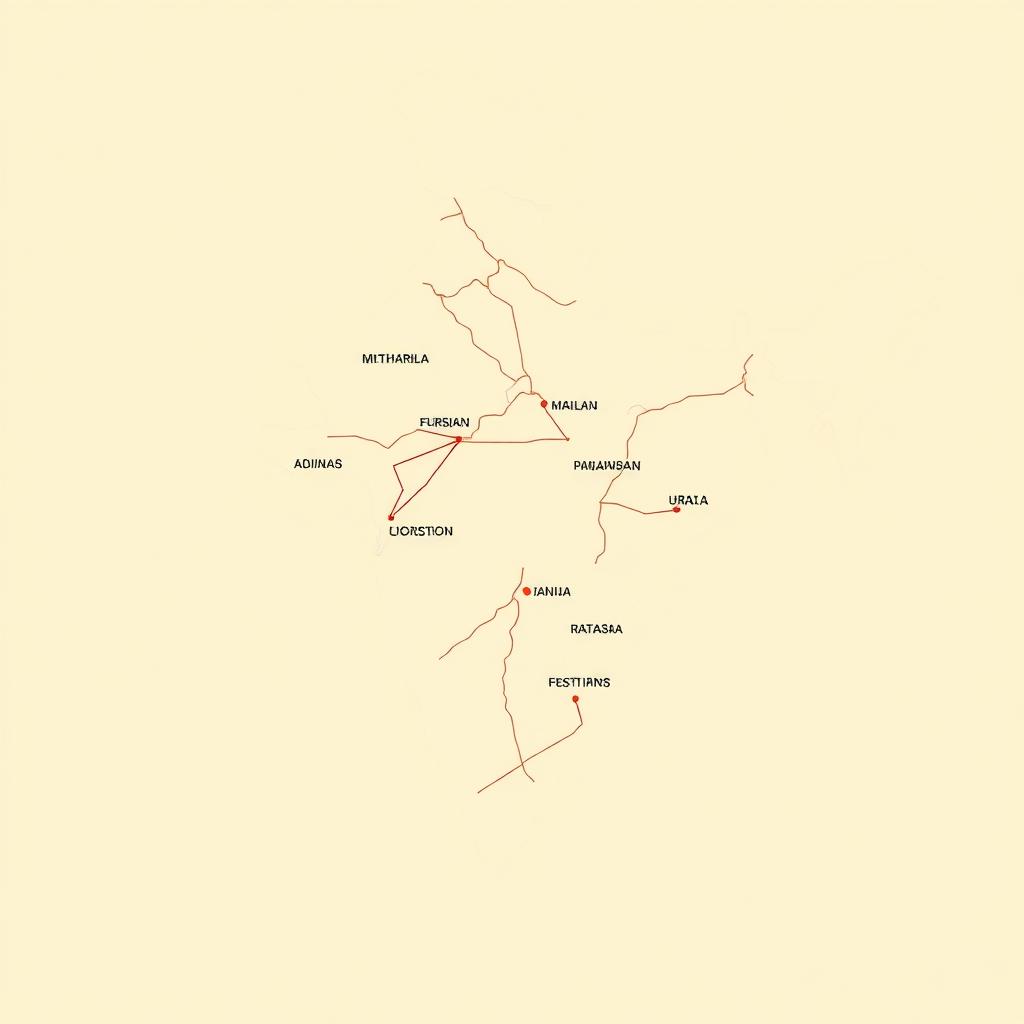 Route map across India